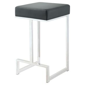 CoasterEveryday 105253 Gervase - Square Counter Height Stool - Black And Chrome