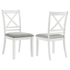 Coaster Fine Furniture 122242 Hollis-Cross Back Wood Dining Side Chair (Set of 2) - White