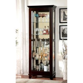 Furniture of America CM-CR135 Ludden - Curio - Dark Walnut
