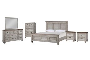 New Classic 00-2114-16N Mariana - 6/6 Eastern King 6 Piece Bedroom Set (Bed, Dresser, Mirror, Chest, 2 Nightstands) - Gray