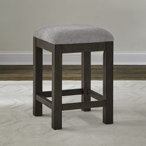 Liberty Furniture 732-OT9001 Cascade Falls - Upholstered Console Stool - Satin Espresso / Gray