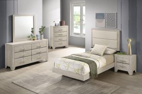Coaster Fine Furniture 225061T-S5 Trenton - 5 Piece Twin Bedroom Set - Rustic Cream