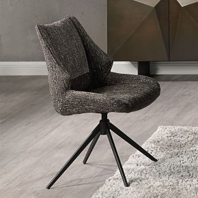 ACME DN03596 Malika - Side Chair With Swivel (Set of 2) - Brown Chenille