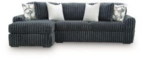 Signature Design by Ashley® 98105S4 Midnight-Madness - 2-Piece Sectional Sofa With LAF Corner Chaise - Gunmetal