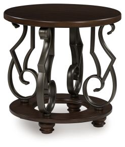 Ashley Furniture T623-6 Frallyn - Round End Table - Dark Brown