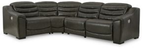 Signature Design by Ashley® U63404S6 Center Line - 4-Piece Power Reclining Sectional - Dark Gray