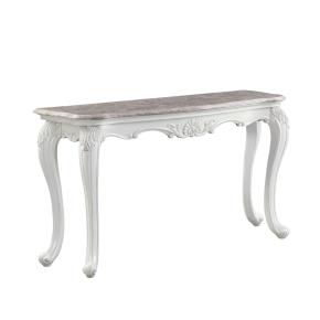 ACME 84313 Ciddrenar - Accent Table - Marble Top & White Finish