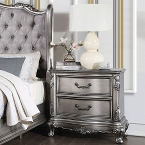 ACME BD00604 Ariadne - Nightstand - Antique Platinum