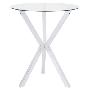 CoasterEssence 100186 Denali - Round Glass Top Bistro Bar Table - Chrome