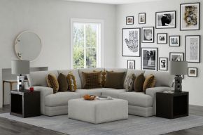 Jackson 2240/62/42/12-26 Tori - 2 Piece Sectional With Comfort Coil Seating, 41" Cocktail Ottoman And 9 Accent Pillows Included - Birch