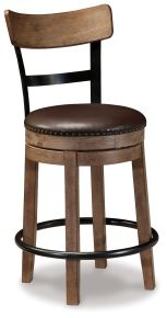 Signature Design by Ashley® D542-124 Pinnadel - UPH Swivel Barstool - Light Brown