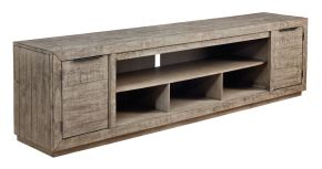 Signature Design by Ashley® W760-78 Krystanza - Weathered Gray - Xl TV Stand W/Fireplace Option