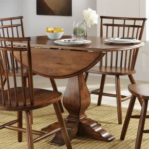 Liberty Furniture 38-CD-ROS Creations - Round Drop Leaf Table - Dark Brown