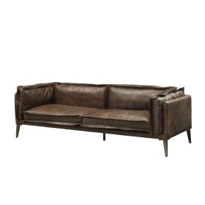 ACME 52480 Porchester - Sofa - Distress Chocolate Top Grain Leather