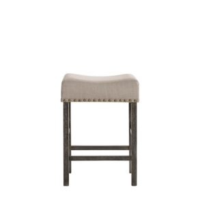 ACME 73833 Martha II - Stool (Set of 2) - Tan Linen & Weathered Gray