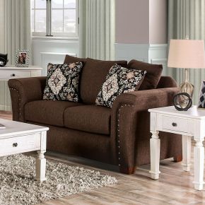 Furniture of America SM6439-LV Belsize - Loveseat - Chocolate / Tan