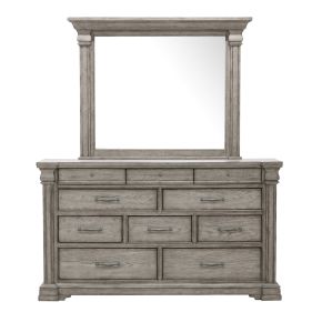 Pulaski Furniture P091-BR-K7 Pulaski Furniture P091-BR-K7 Madison Ridge - 10 Drawer Dresser And Framed Mirror - Light Oak