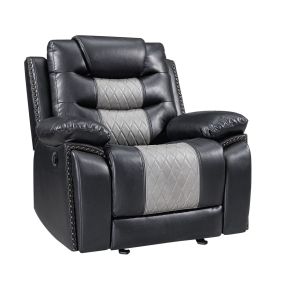 New Classic U7005-13P1-BKG Nikko - Glider Recliner With Power Footrest - Black / Gray