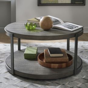 Liberty Furniture 960-OT1010T Modern View - Round Cocktail Table Top - Dark Gray