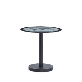 ACME 81740 Boli - End Table - Black & Map Glass