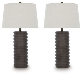 Signature Design by Ashley® L243704 Neilett - Poly Table Lamp (Set of 2) - Antique Brown