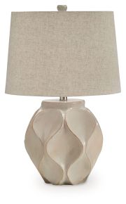 Ashley Furniture L235974 Edselham - Paper Table Lamp - Distressed Cream