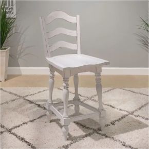 Liberty Furniture 244-B200324 Magnolia Manor - Ladderback Swivel Counter Height Chair - Antique White & Weathered Bark