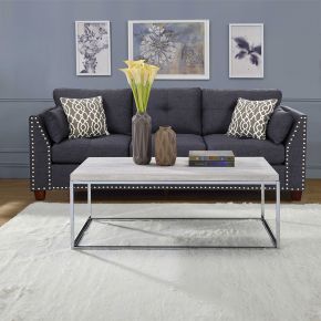 ACME 84625 Snyder - Coffee Table - Engineered Stone Top & Chrome