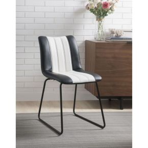ACME 96096 Muscari Accent Chair - Black/White PU & Black