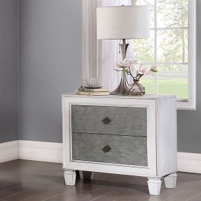 ACME BD00661 Katia - Nightstand - Rustic Gray & Weathered White