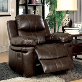 Furniture of America CM6992-CH Listowel - Recliner - Brown