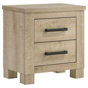 Coaster Fine Furniture 225102 Oakglen - 2-Drawer Nightstand Bedside Table - Weathered Oak