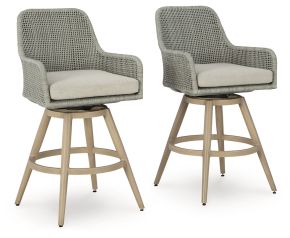 Signature Design by Ashley® P798-130 Seton Creek - Barstool With Cushion (Set of 2) - Beige / Gray