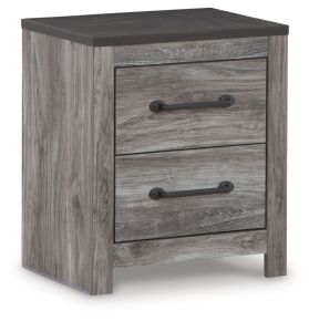 Ashley Furniture B1290-92 Bronyan - Two Drawer Night Stand - Dark Gray