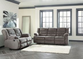 Signature Design by Ashley® 98606/88/86 Tulen - Gray - 2 Pc. - Reclining Sofa, Loveseat