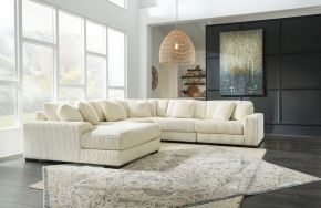 Signature Design by Ashley® 21104/16/46(2)/77/65 Lindyn - Left Arm Facing Corner Chaise 5 Pc Sectional - Ivory
