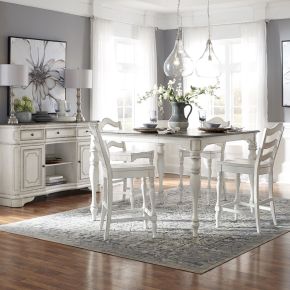 Liberty Furniture 244-CD-5GTS Magnolia Manor - 5 Piece Gathering Table Set - White