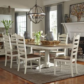 Liberty Furniture 278-CD-72PS Springfield - 7 Piece Double Pedestal Table Set - White