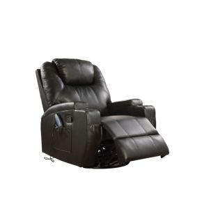 ACME 59277 ACME 59277 Waterlily - Motion Rocker Recliner With Swivel - Black Synthetic Leather
