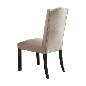 ACME 60822 Gerardo - Side Chair (Set of 2) - Beige Linen & Weathered Espresso