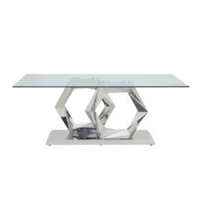 ACME 72470 Gianna - Dining Table - Clear Glass & Stainless Steel