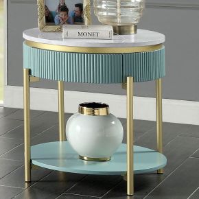 Furniture of America CM4412GR-E Koblenz - End Table - Light Teal
