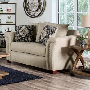 Furniture of America SM6438-LV Belsize - Loveseat - Beige / Navy