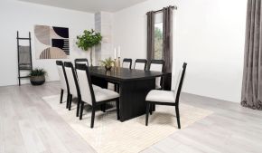 CoasterEssence 108231-S9 Brookmead - 9 Piece Extension Leaf Dining Table Set - Black