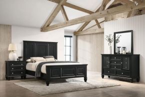 CoasterEssence 201321KEN-S4 Sandy Beach - 4 Piece Eastern King Panel Bedroom Set - Black