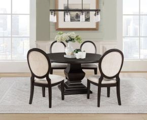 Coaster Fine Furniture 109230-S5 Twyla - 5 Piece Round Wood Dining Room Table Set - Dark Cocoa