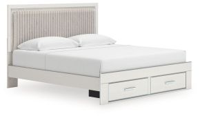 Ashley Furniture PCB3381B9 Zuraleus - King Upholstered Panel Platform Storage Bed - White