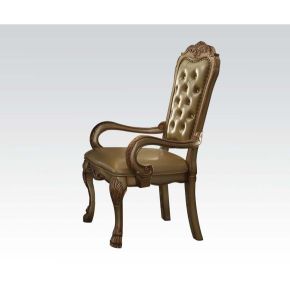 ACME 63154 Dresden - Chair (Set of 2) - Bone PU & Gold Patina