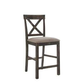 ACME 73832 ACME 73832 Martha II - Counter Height Chair (Set of 2) - Tan Linen & Weathered Gray