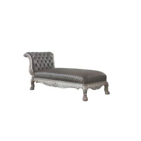ACME 96275 ACME 96275 Dresden - Chaise With Pillow - Namibia Synthetic Leather & Vintage Bone White